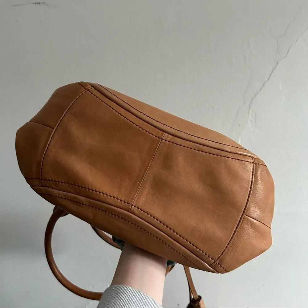 J. Crew Peyton Brown Leather Satchel Crossbody Shoulder Bag Warm Sienna